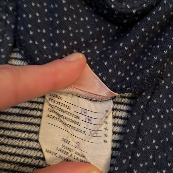 Blue polkadot cocoon cotton cardigan sweater - Picture 6 of 8